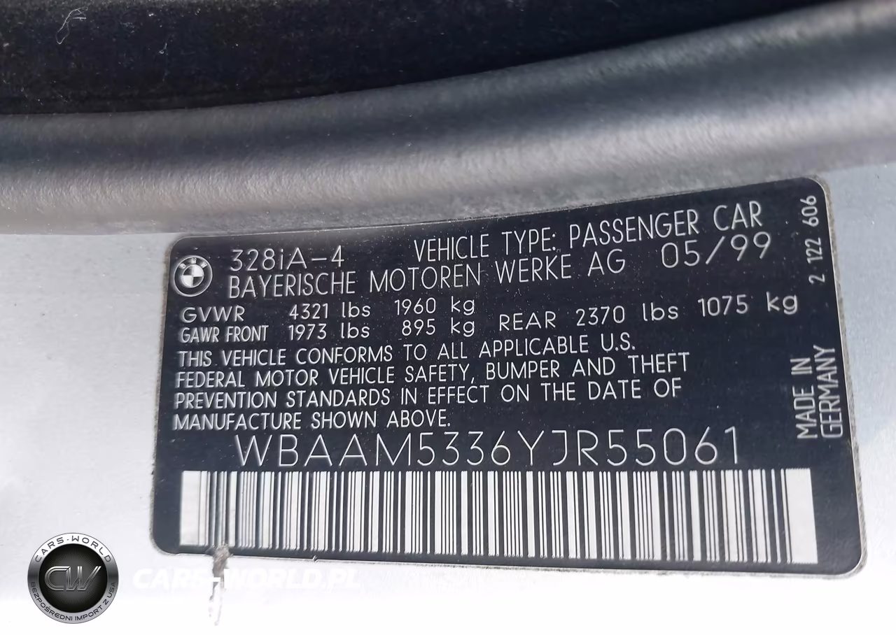 2000 BMW 328I VIN:WBAAM5336YJR55061 - 9