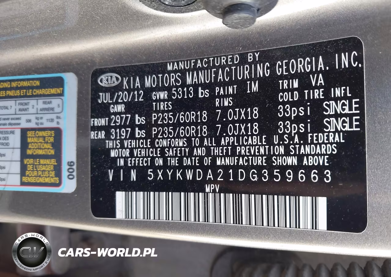 2013 Kia Sorento Sx V6 VIN:5XYKWDA21DG359663 - 9