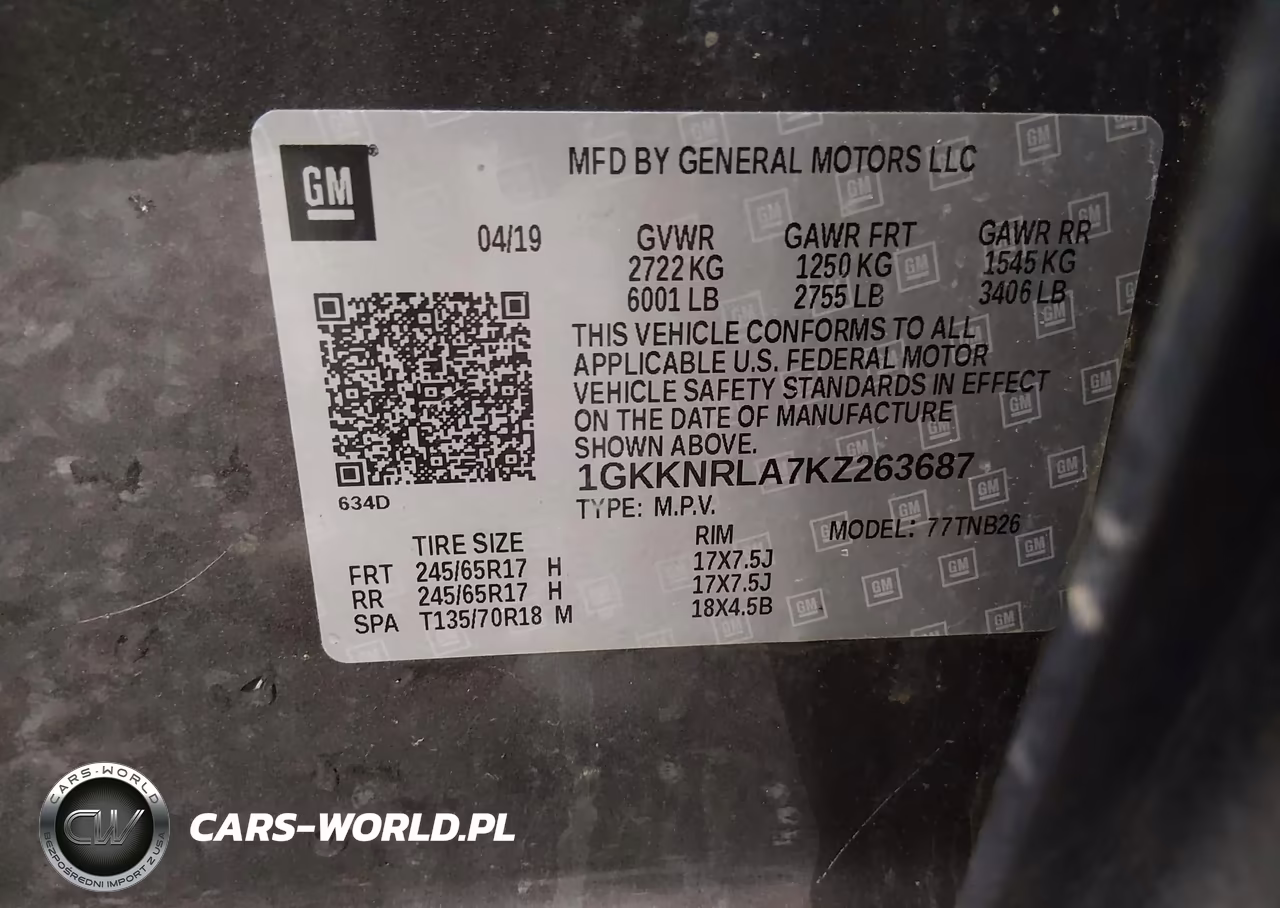 2019 GMC Acadia Sle-1 VIN:1GKKNRLA7KZ263687 - 9