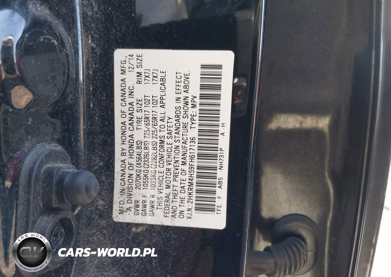 2015 Honda Cr-V Ex VIN:2HKRM4H59FH617136 - 9
