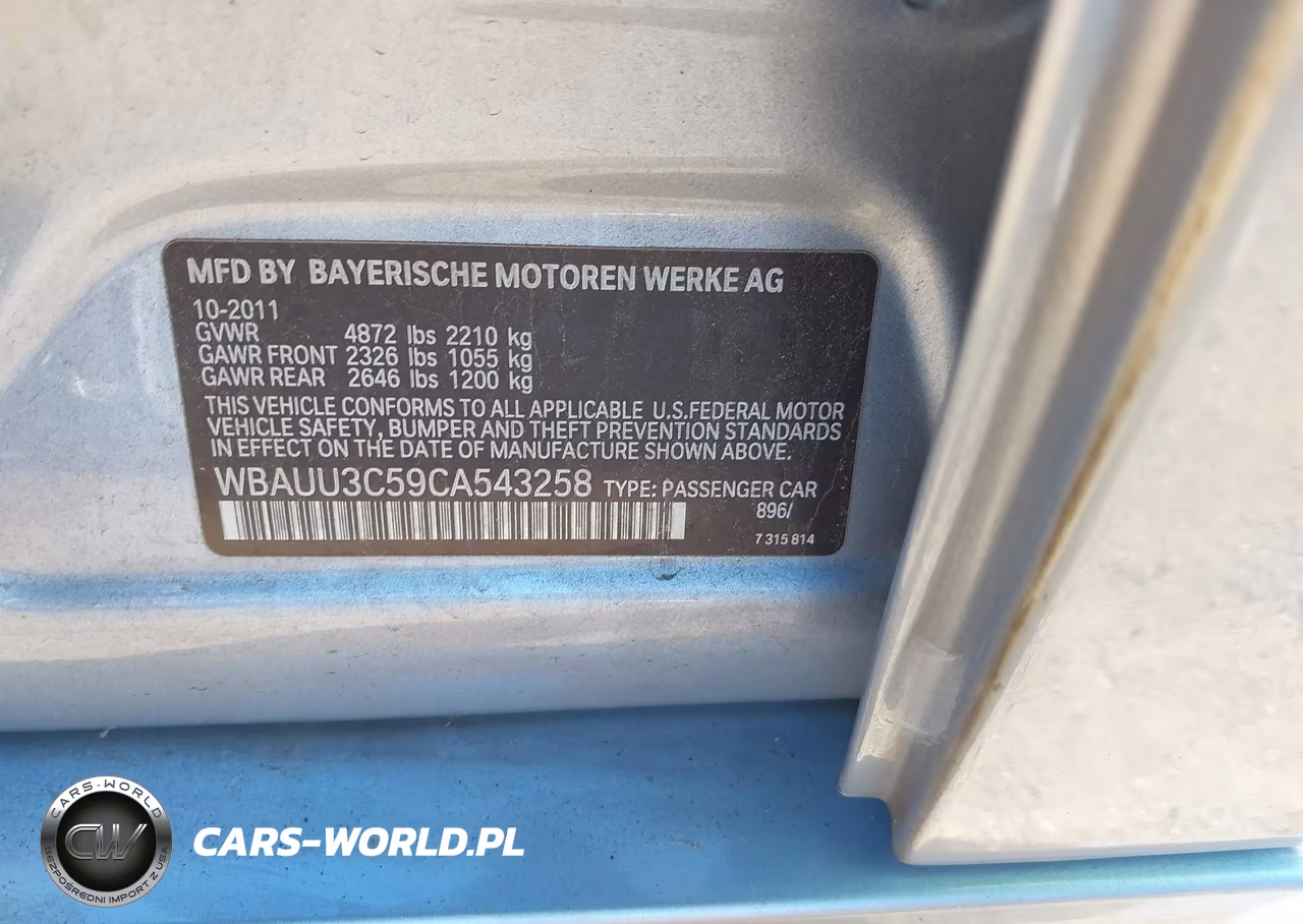 2012 BMW 328I xDrive VIN:WBAUU3C59CA543258 - 9