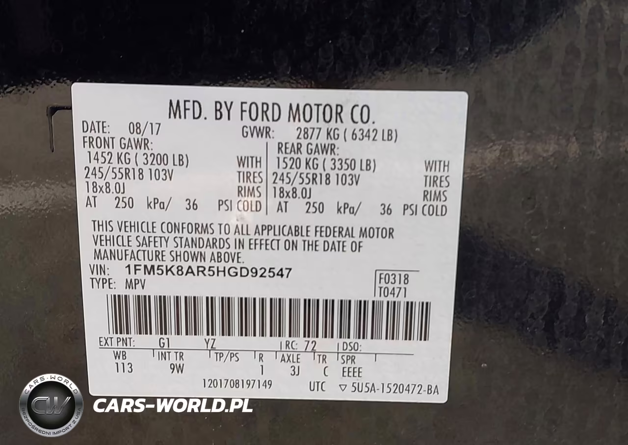 2017 Ford Utility Police Interceptor VIN:1FM5K8AR5HGD92547 - 9