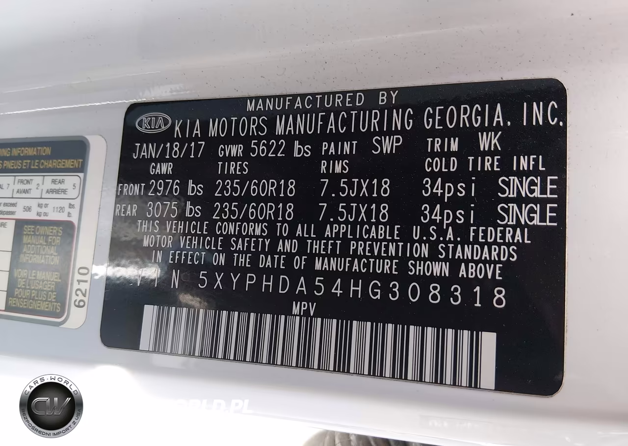 2017 Kia Sorento 3.3L Ex VIN:5XYPHDA54HG308318 - 9