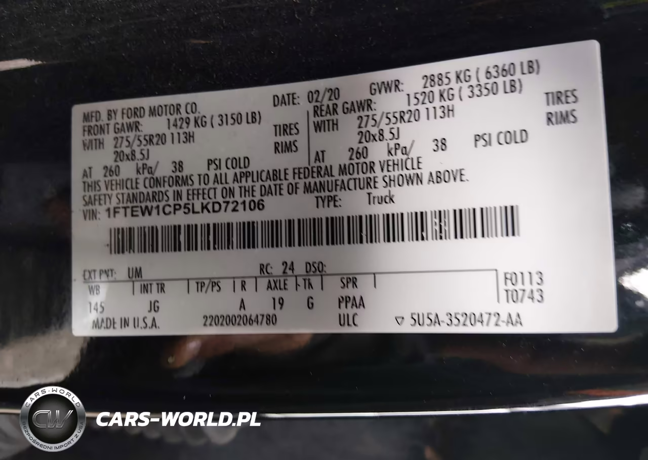 2020 Ford F-150 Xl VIN:1FTEW1CP5LKD72106 - 9