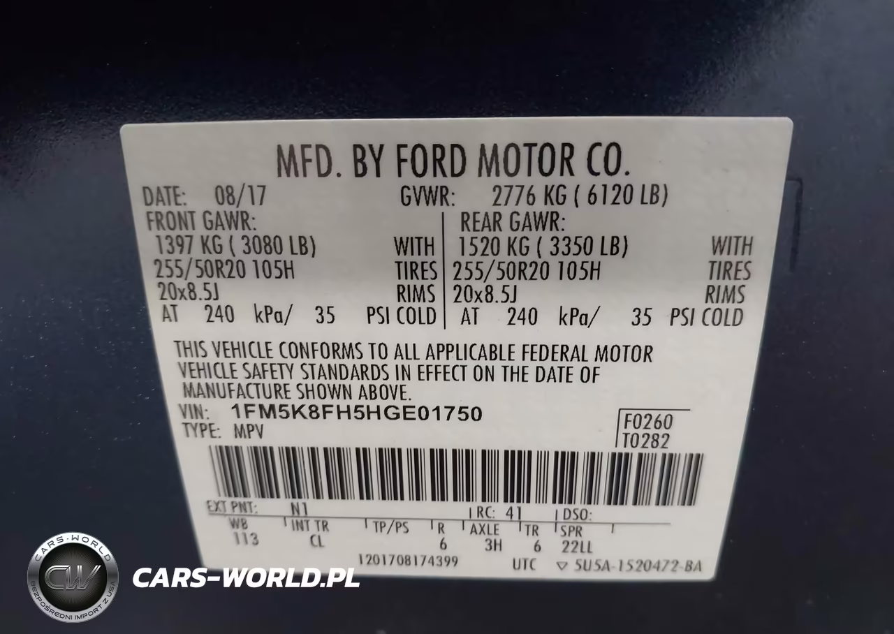 2017 Ford Explorer Limited VIN:1FM5K8FH5HGE01750 - 9