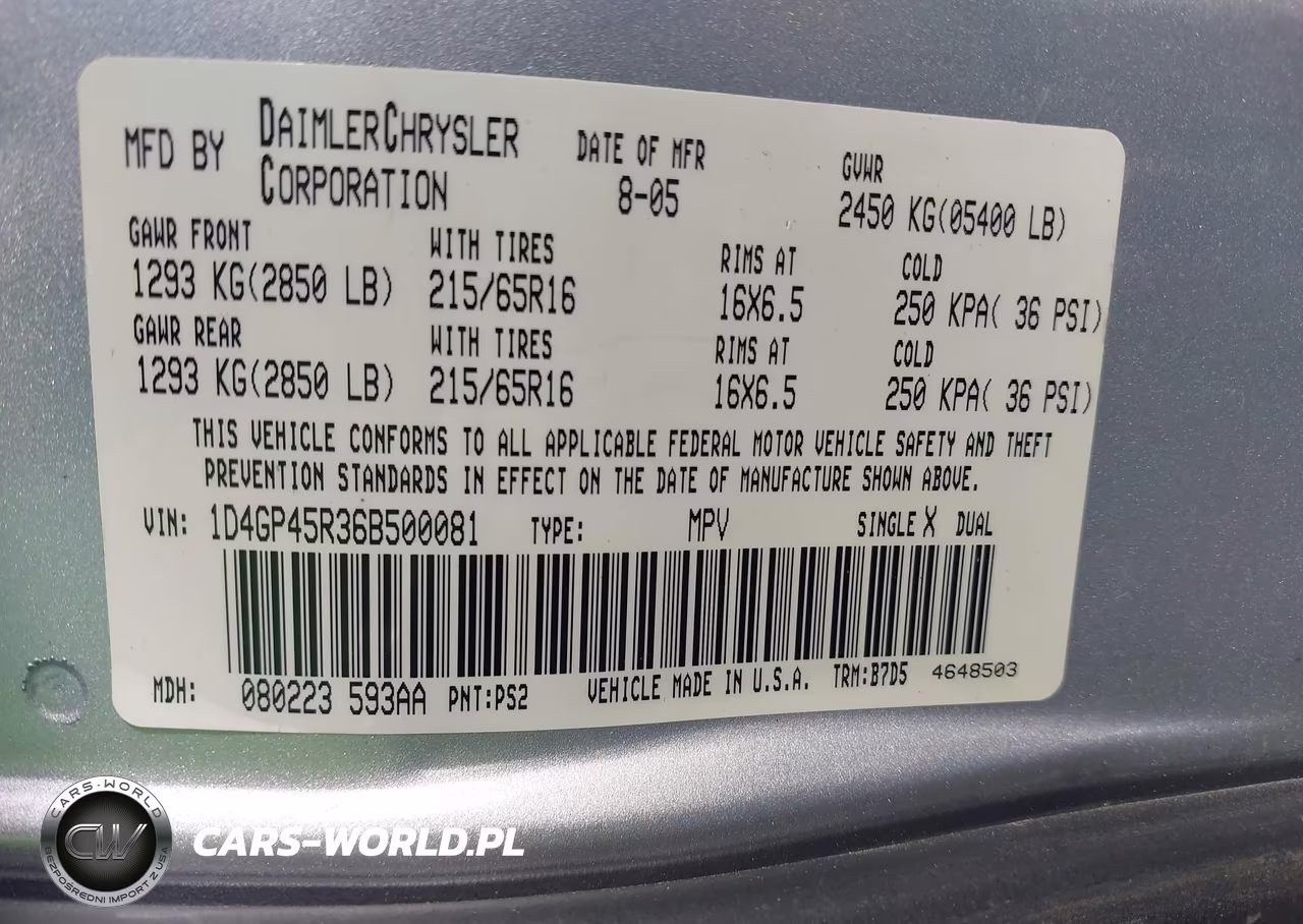 2006 Dodge Grand Caravan VIN:1D4GP45R36B500081 - 9