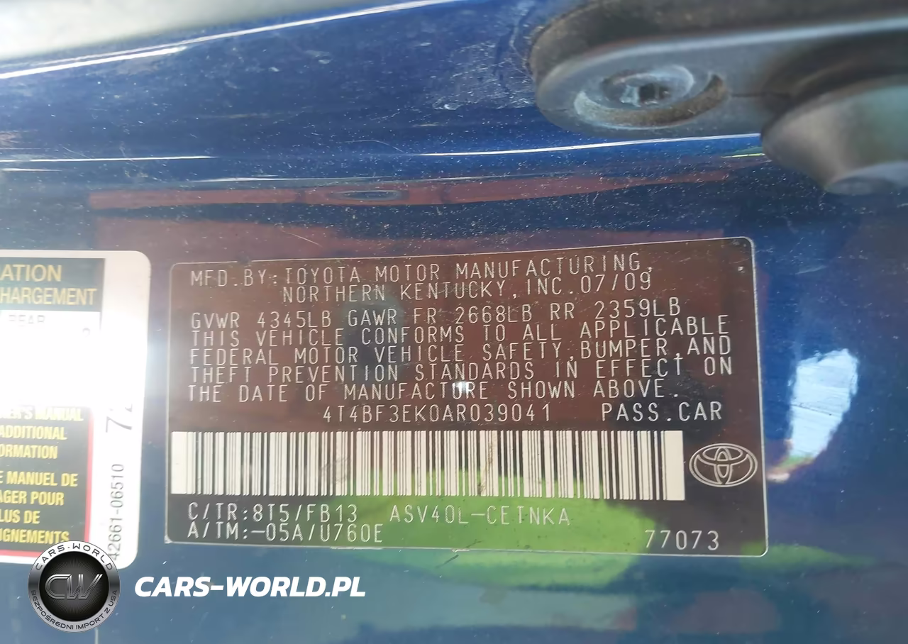 2010 Toyota Camry Le VIN:4T4BF3EK0AR039041 - 9