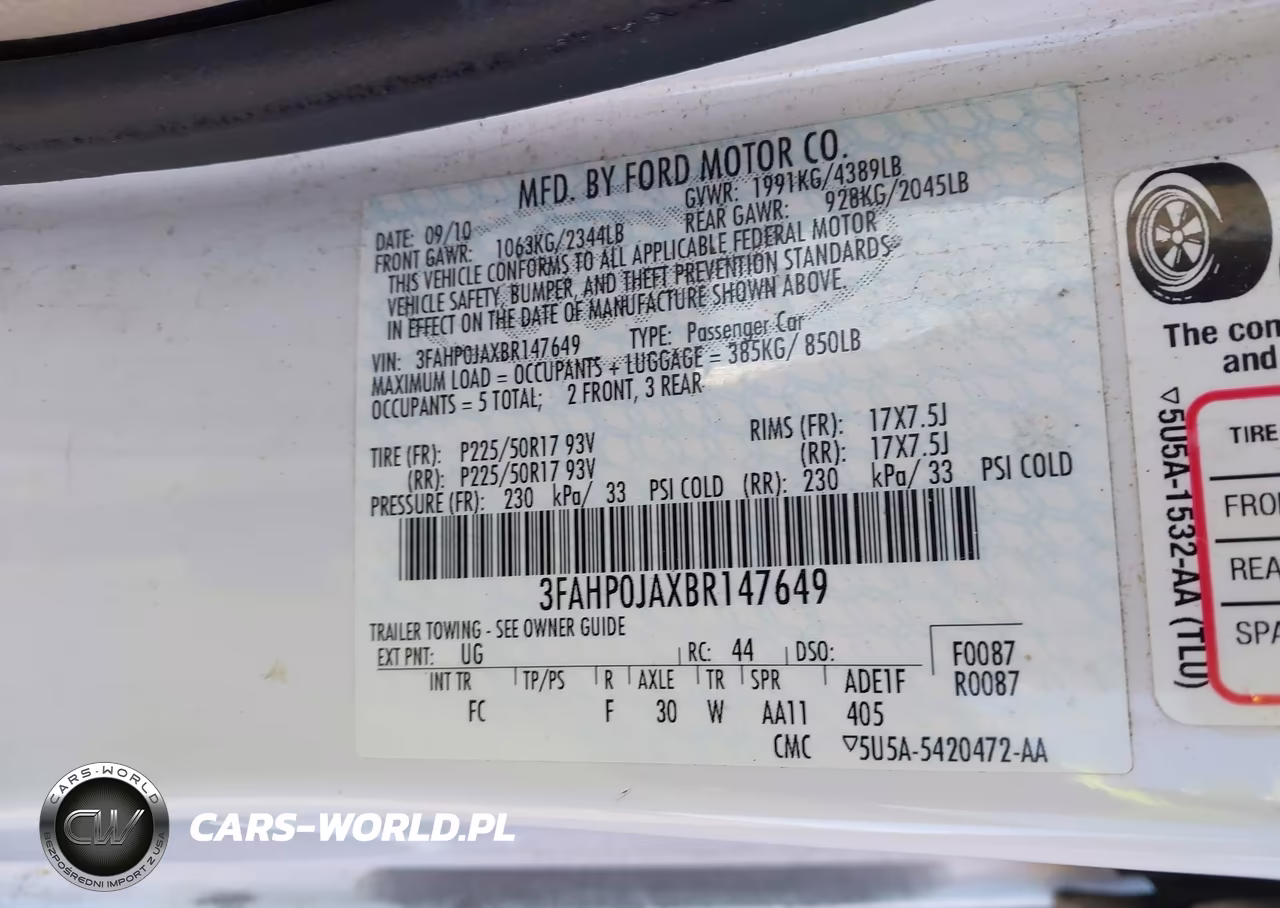2011 Ford Fusion Sel VIN:3FAHP0JAXBR147649 - 9