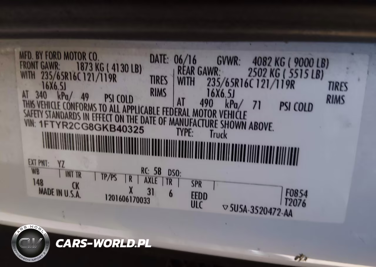 2016 Ford Transit-250 VIN:1FTYR2CG8GKB40325 - 9