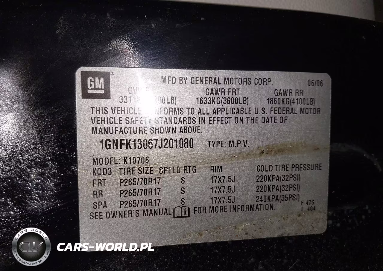 2007 Chevrolet Tahoe Lt VIN:1GNFK13067J201080 - 9