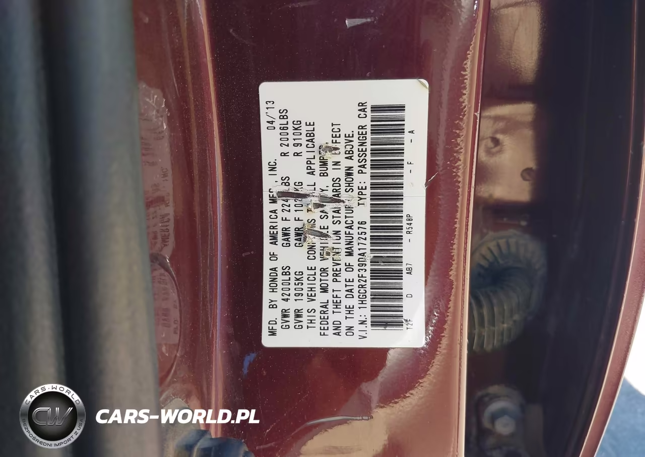 2013 Honda Accord Lx VIN:1HGCR2F39DA172576 - 9