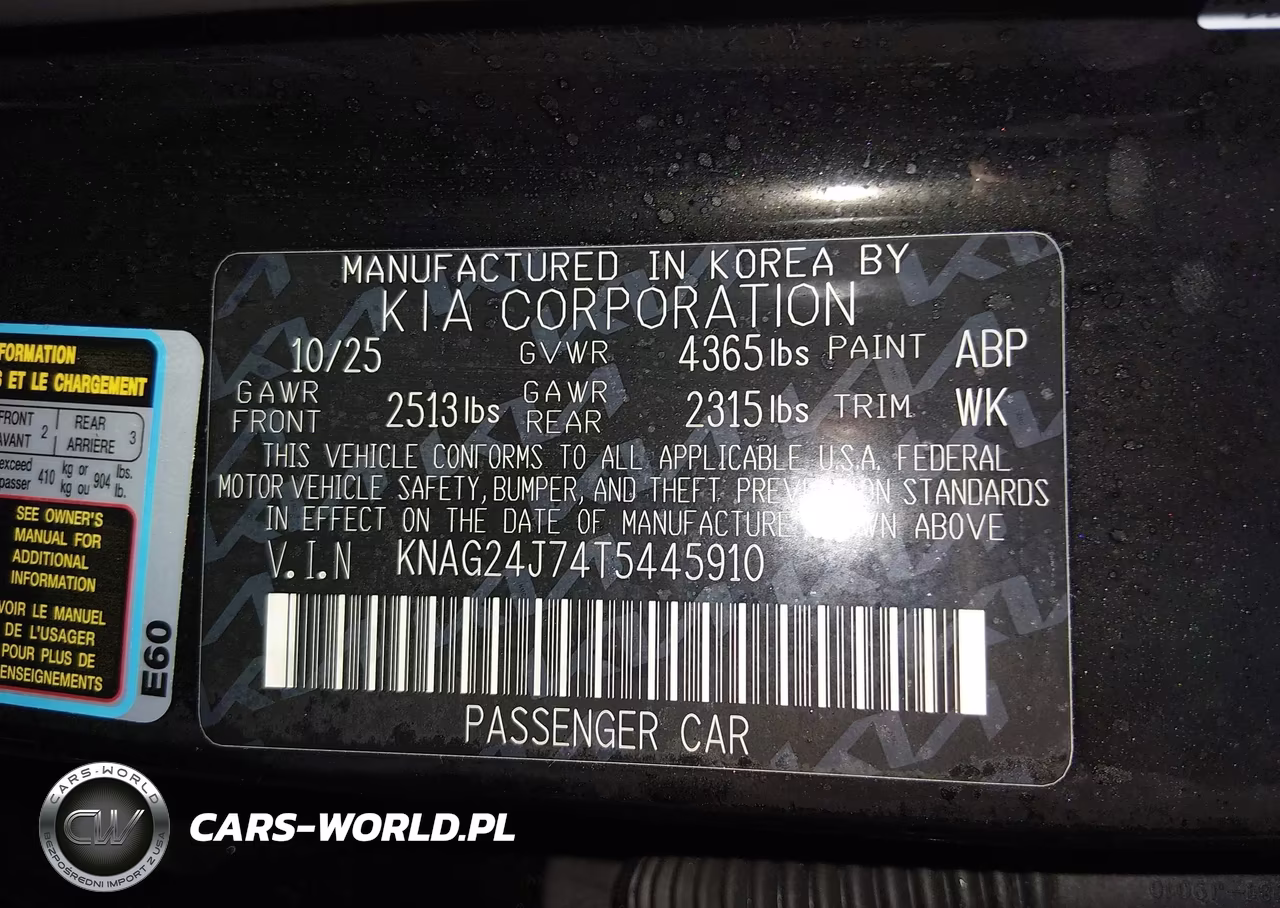 2026 Kia K5 Lxs Fwd VIN:KNAG24J74T5445910 - 9