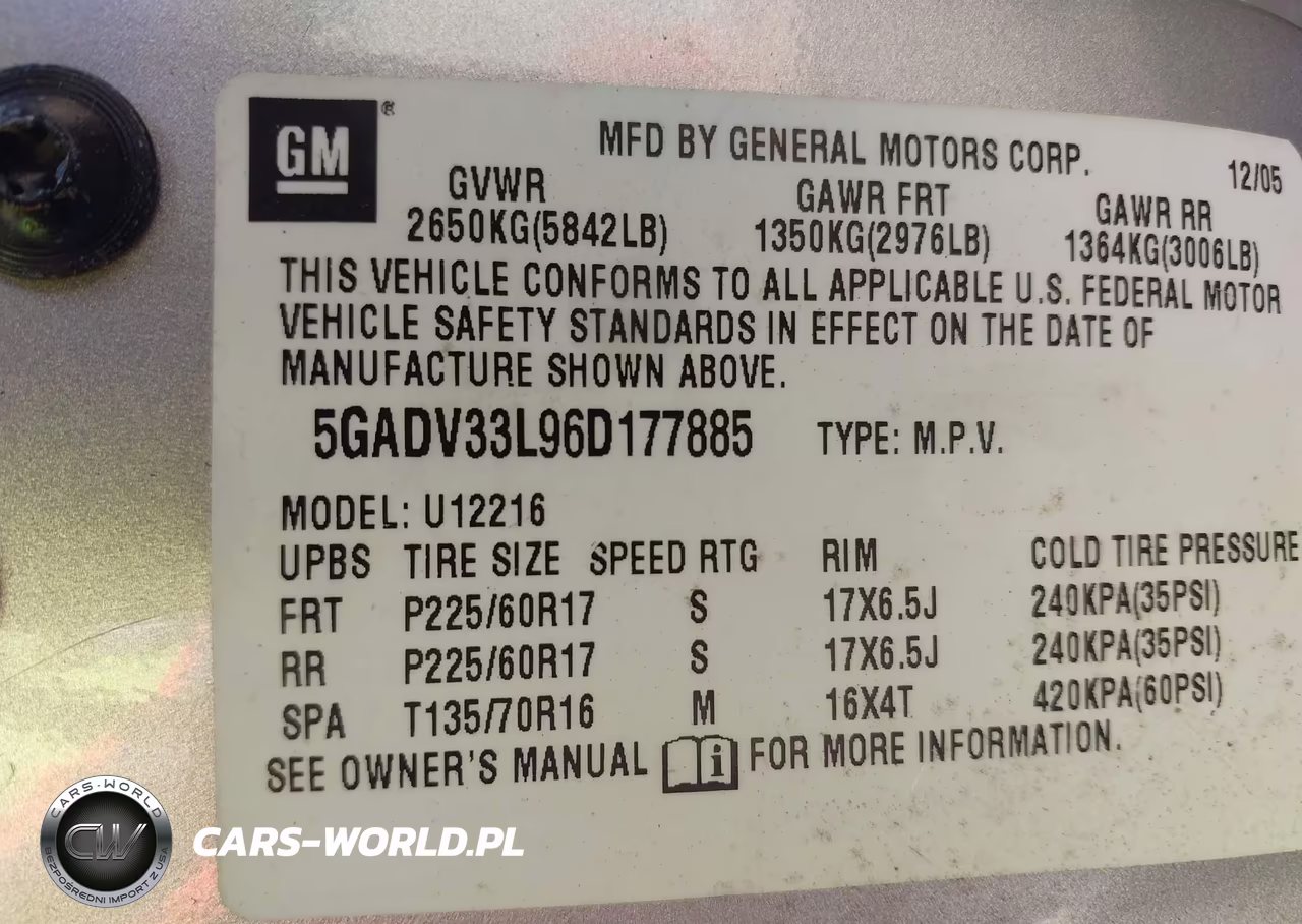2006 Buick Terraza Cxl VIN:5GADV33L96D177885 - 9