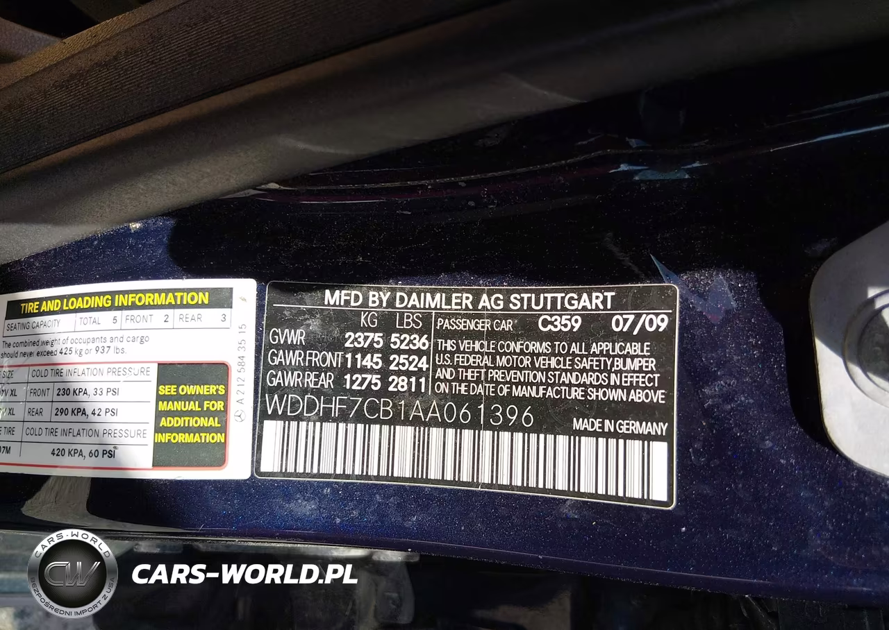 2010 Mercedes-Benz E 550 VIN:WDDHF7CB1AA061396 - 9