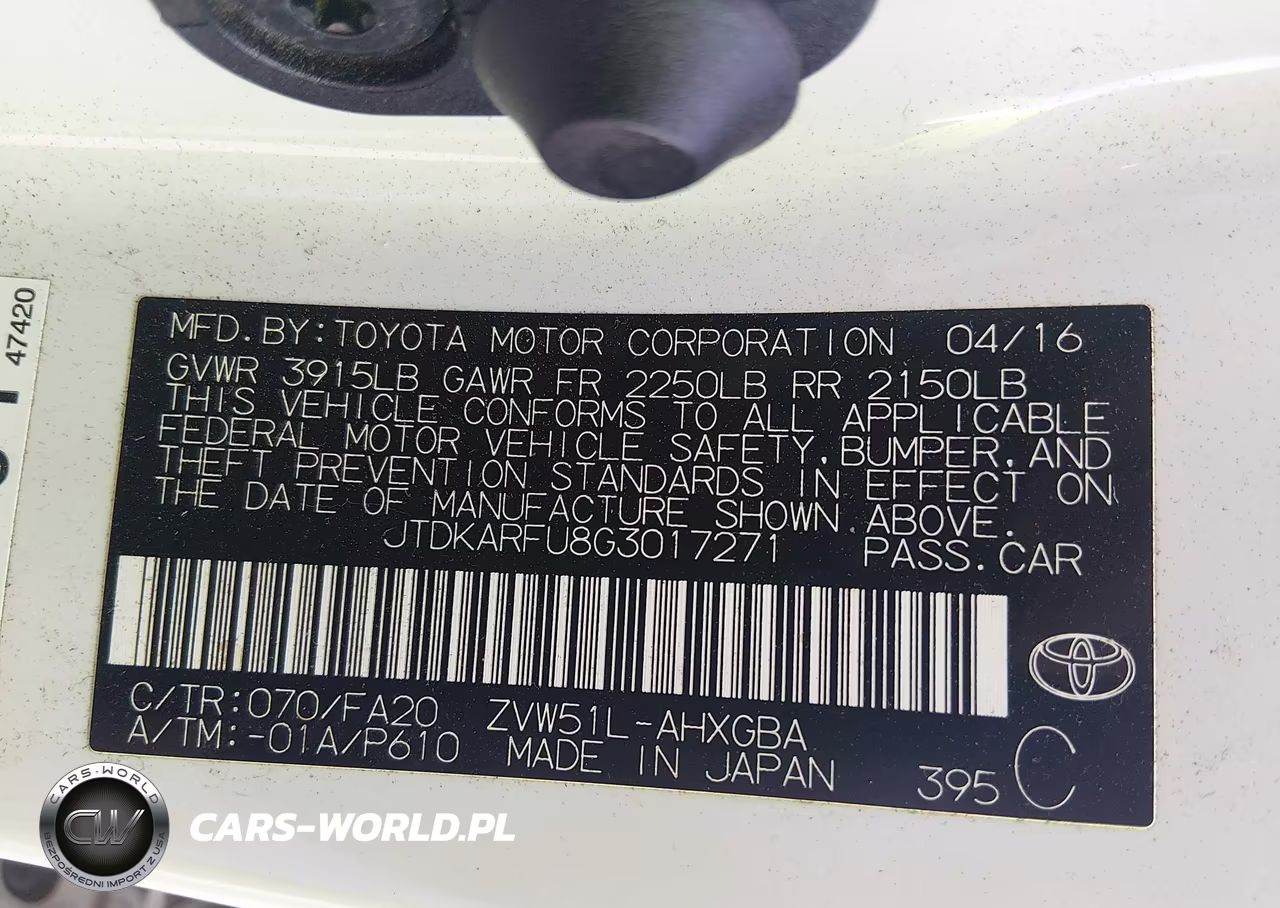 2016 Toyota Prius Three VIN:JTDKARFU8G3017271 - 9