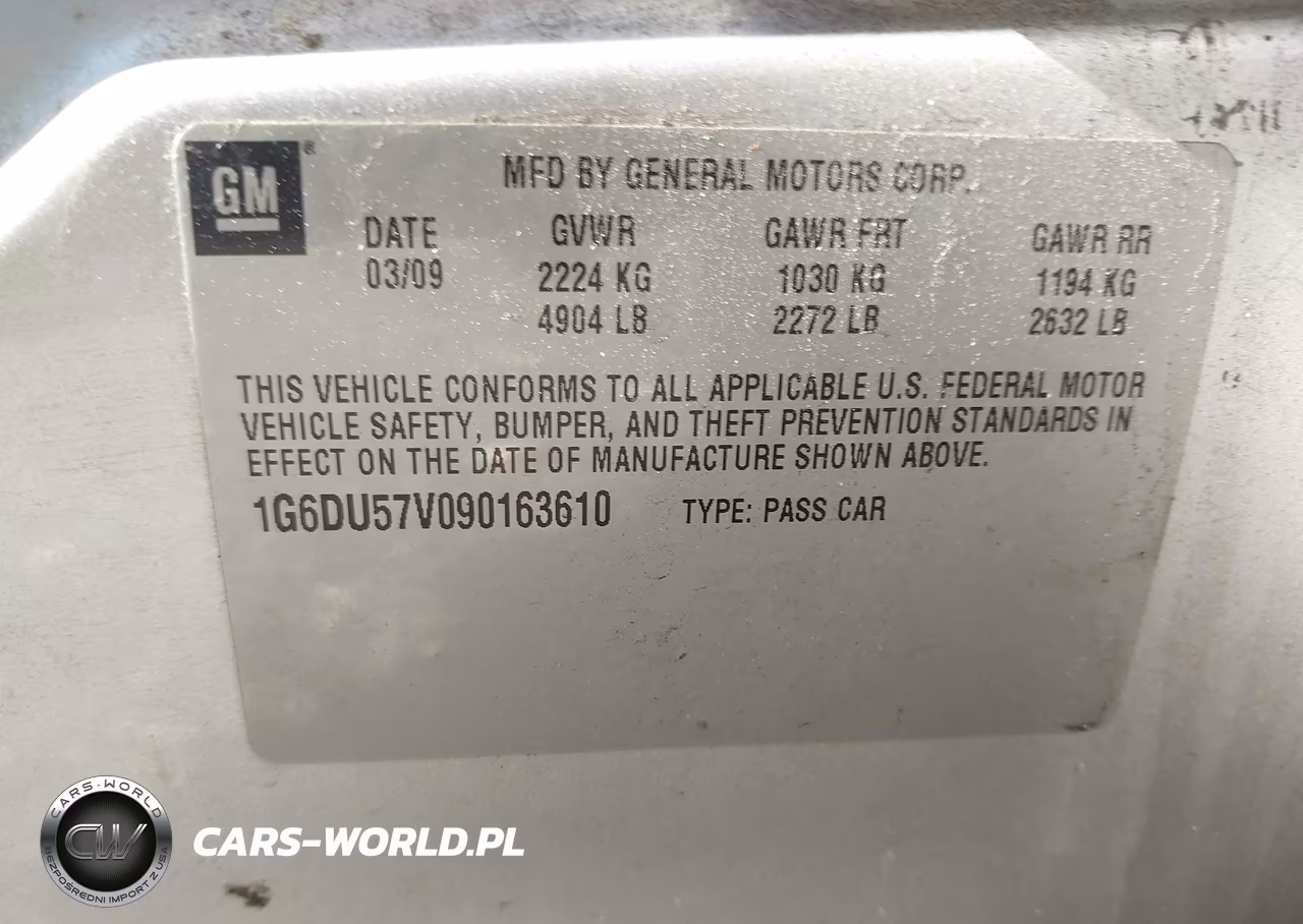 2009 Cadillac Cts Standard VIN:1G6DU57V090163610 - 9