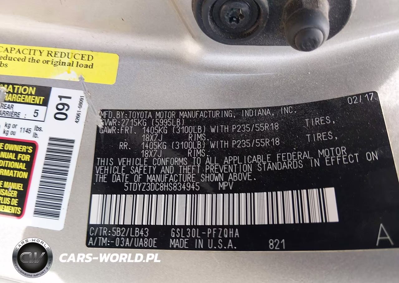 2017 Toyota Sienna Limited Premium 7 Passenger VIN:5TDYZ3DC8HS834945 - 9