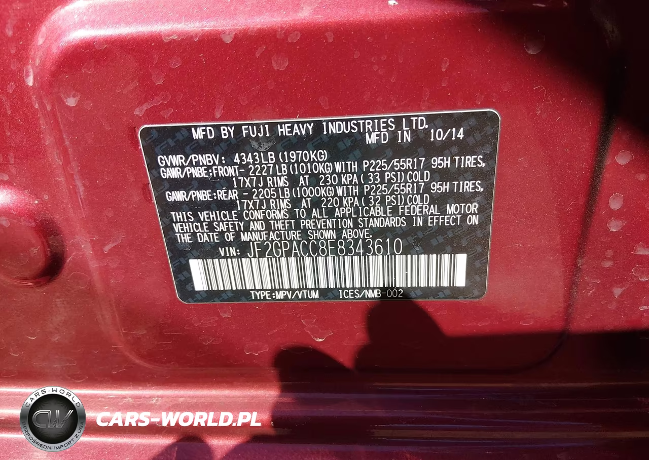 2014 Subaru Xv Crosstrek 2.0I Premium VIN:JF2GPACC8E8343610 - 9