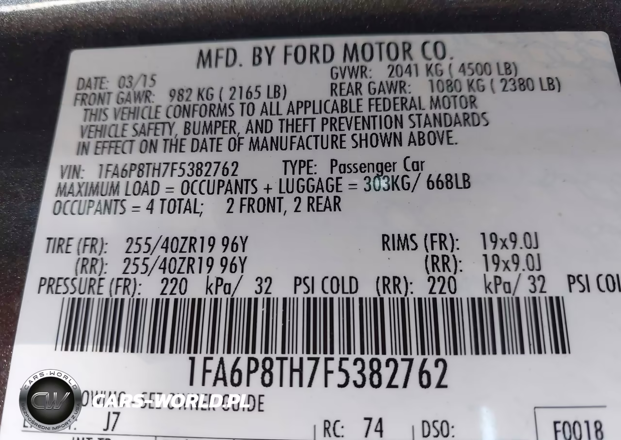 2015 Ford Mustang Ecoboost VIN:1FA6P8TH7F5382762 - 9