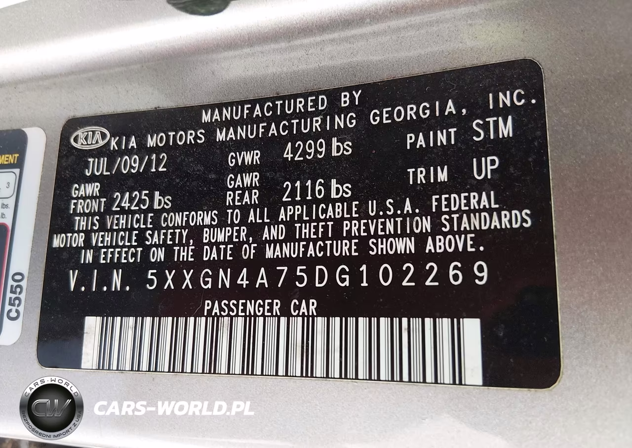 2013 Kia Optima Ex VIN:5XXGN4A75DG102269 - 9