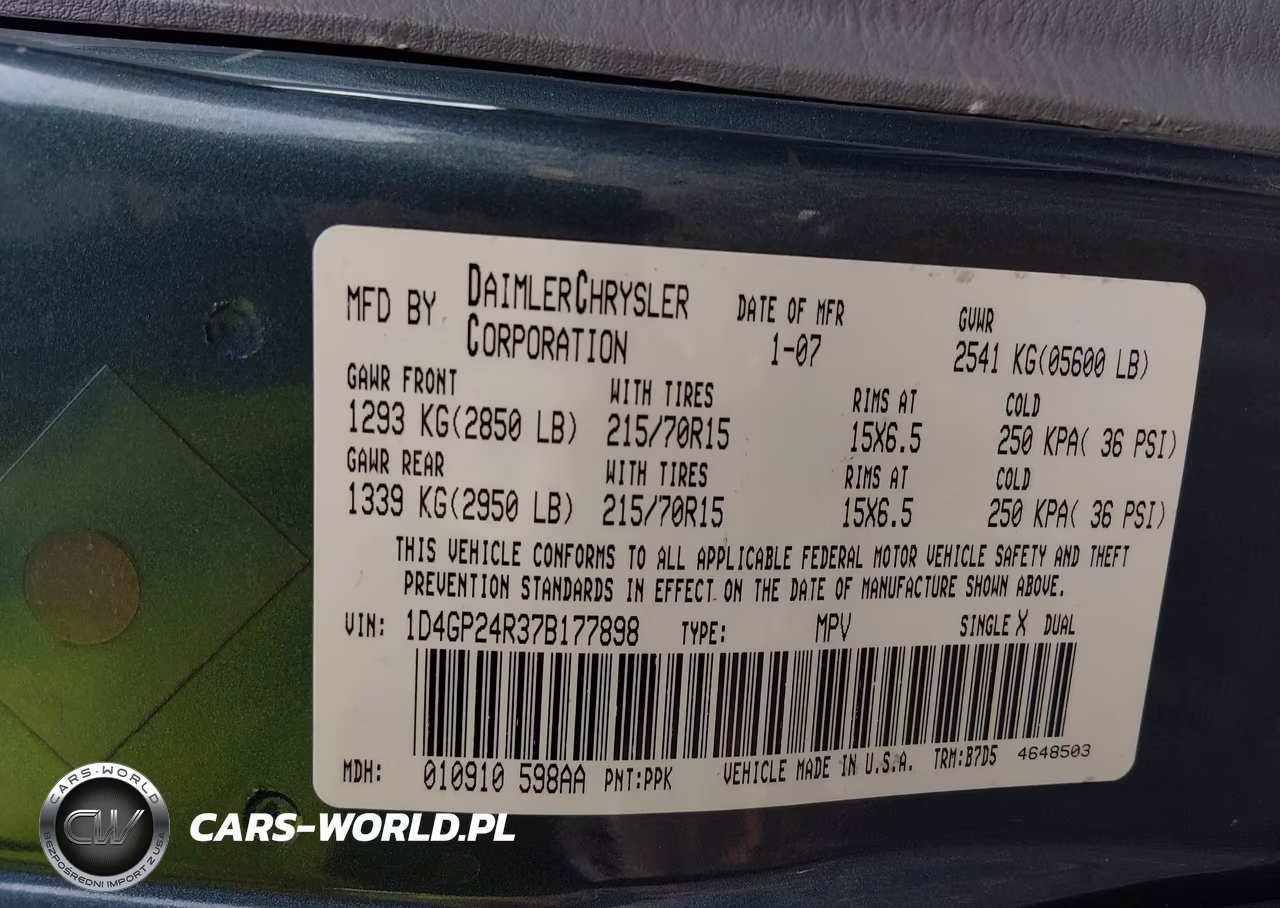 2007 Dodge Grand Caravan Se VIN:1D4GP24R37B177898 - 9