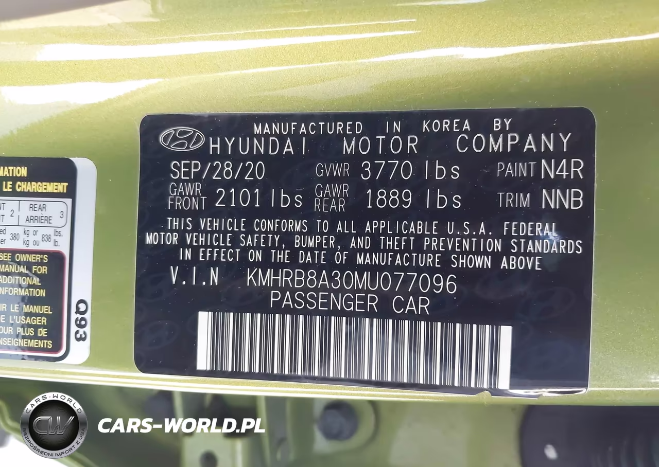 2021 Hyundai Venue Se VIN:KMHRB8A30MU077096 - 9