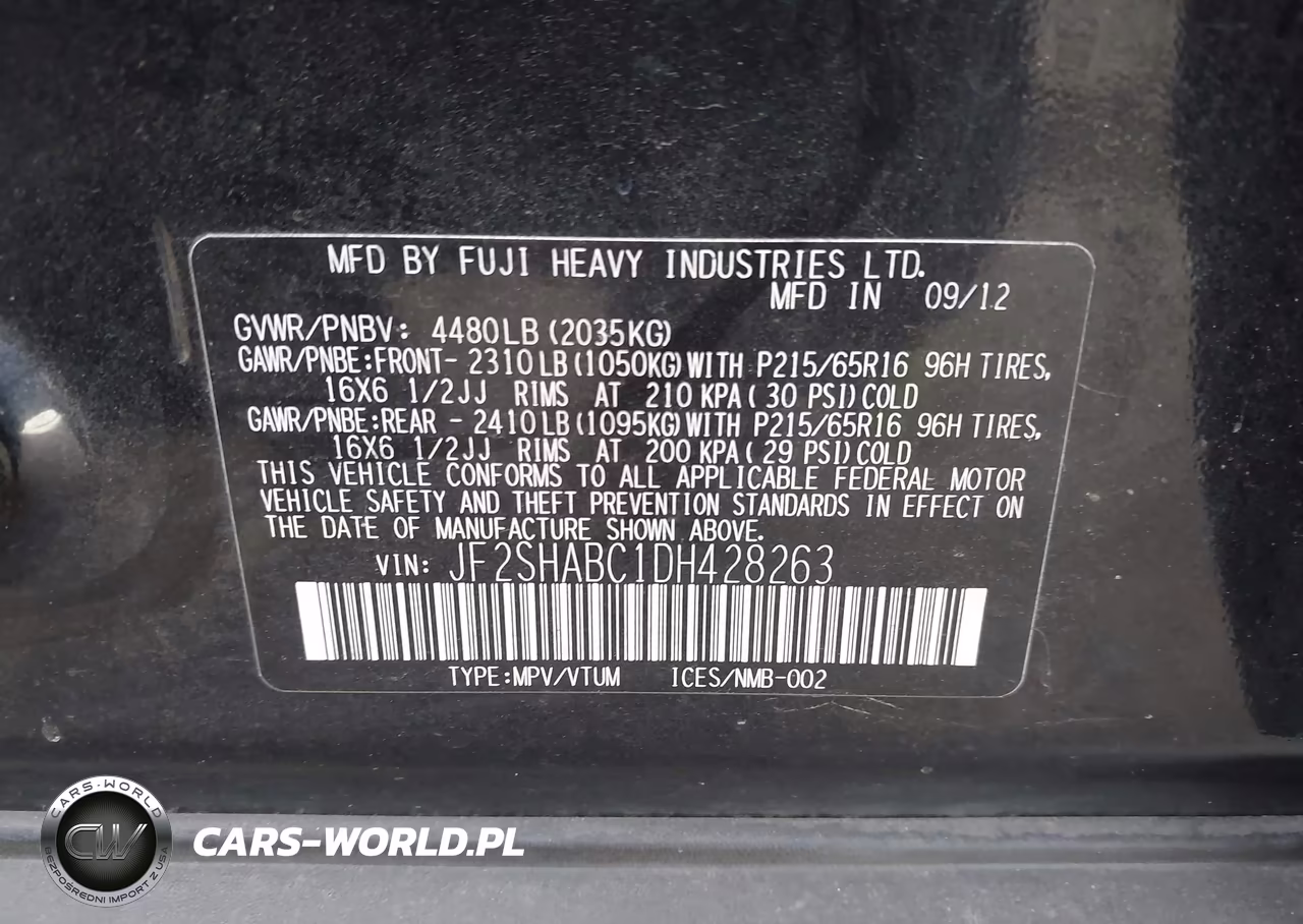 2013 Subaru Forester 2.5X VIN:JF2SHABC1DH428263 - 9