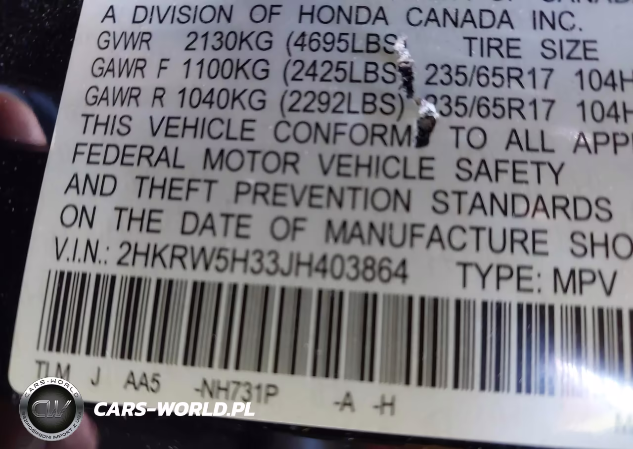 2018 Honda Cr-V Lx VIN:2HKRW5H33JH403864 - 9