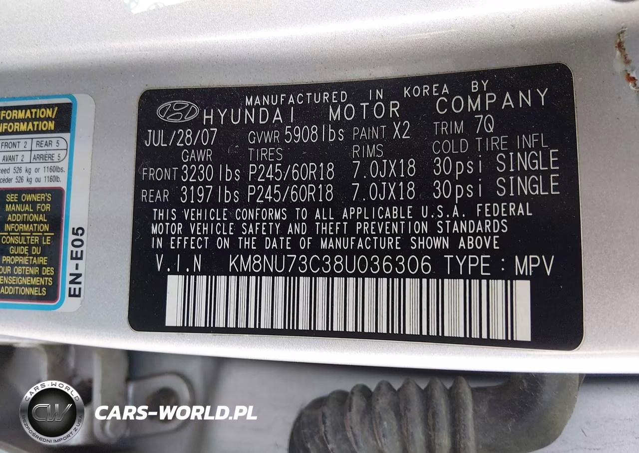 2008 Hyundai Veracruz Gls-Limited-Se VIN:KM8NU73C38U036306 - 9