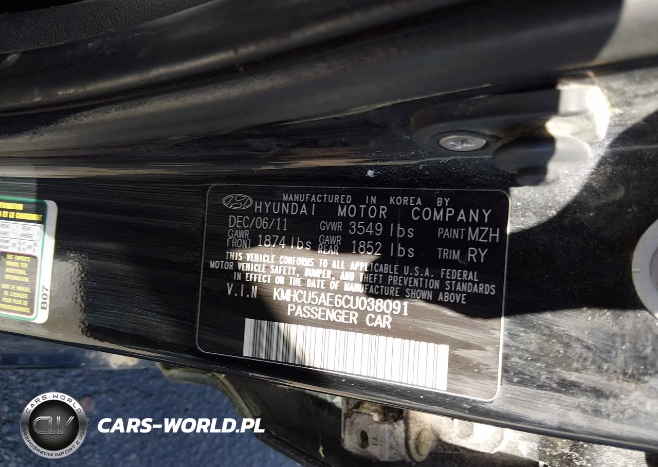 2012 Hyundai Accent Se VIN:KMHCU5AE6CU038091 - 9