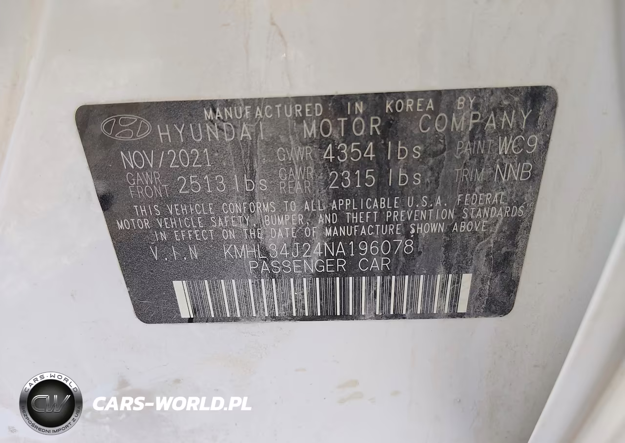 2022 Hyundai Sonata Limited VIN:KMHL34J24NA196078 - 9