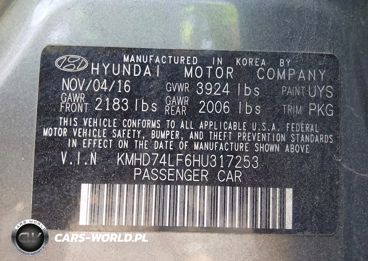 2017 Hyundai Elantra Se VIN:KMHD74LF6HU317253 - 9