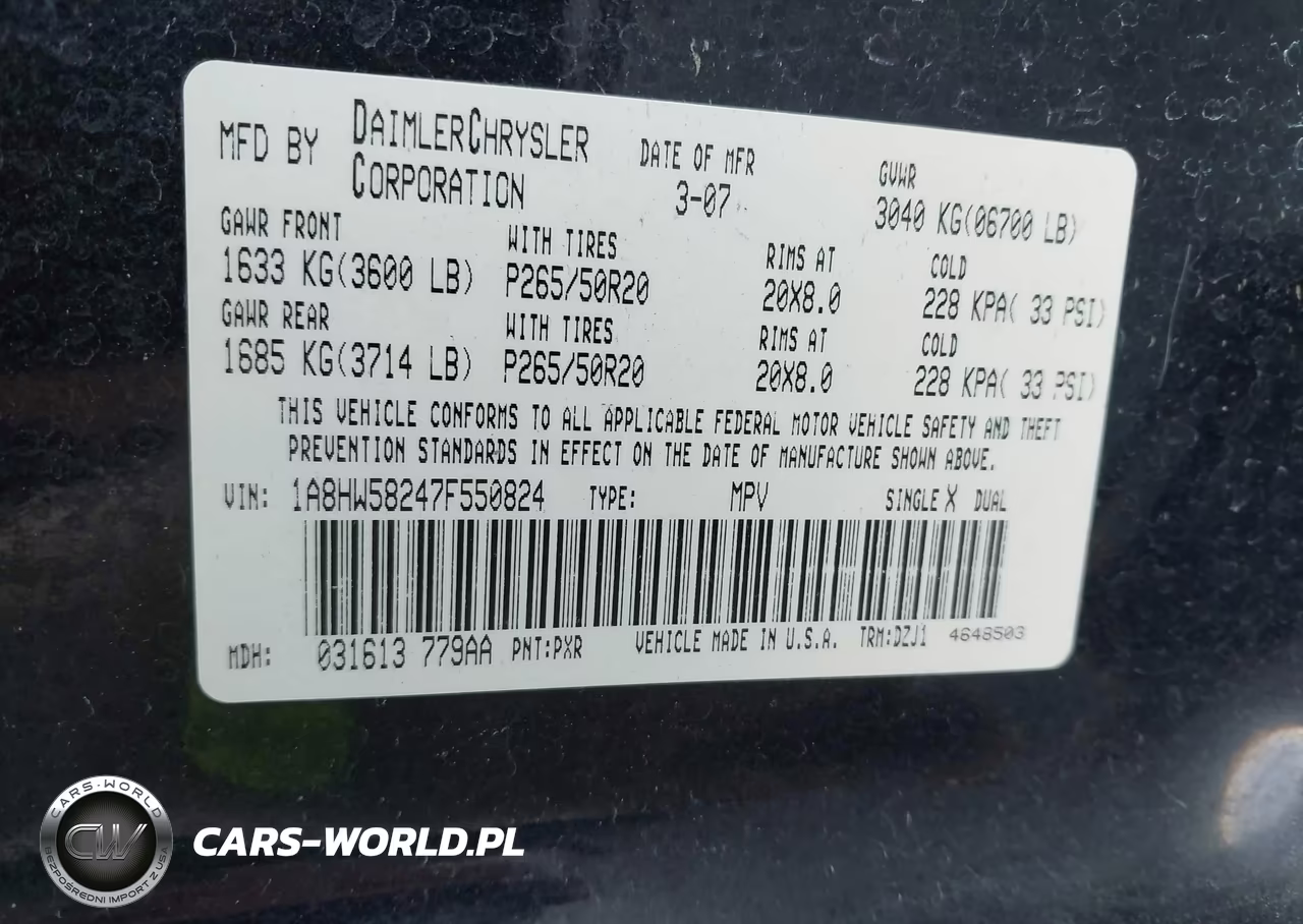 2007 Chrysler Aspen Limited VIN:1A8HW58247F550824 - 9