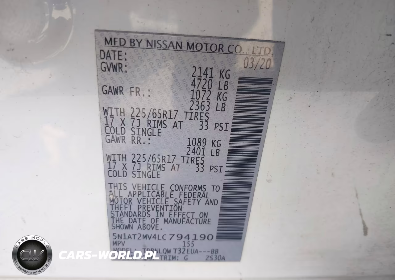 2020 Nissan Rogue Sv Intelligent Awd VIN:5N1AT2MV4LC794190 - 9
