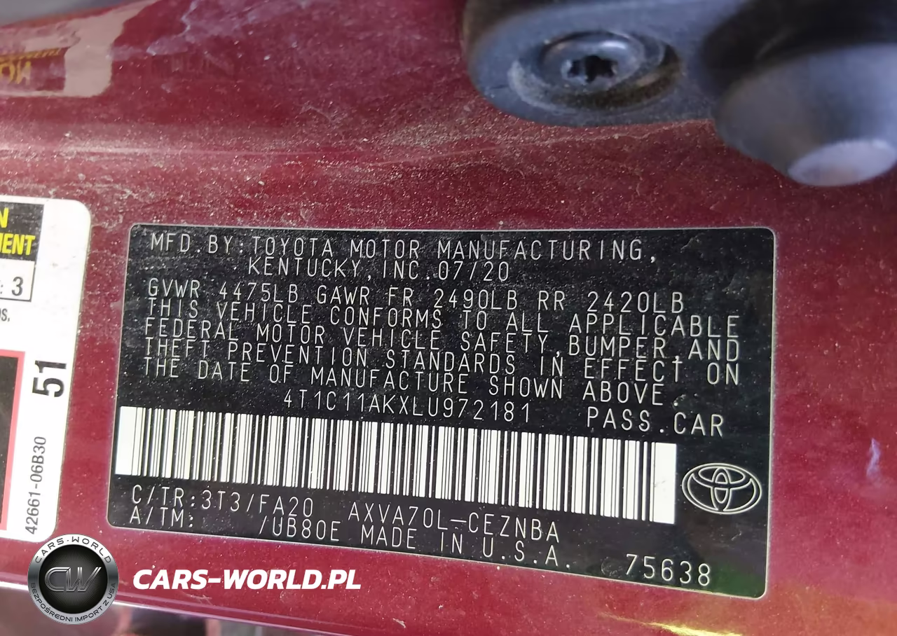 2020 Toyota Camry Le VIN:4T1C11AKXLU972181 - 9