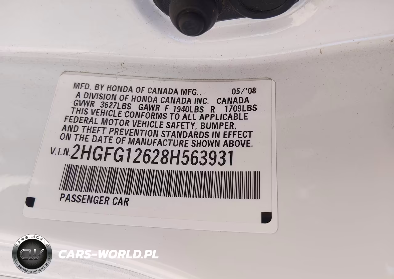 2008 Honda Civic Lx VIN:2HGFG12628H563931 - 9