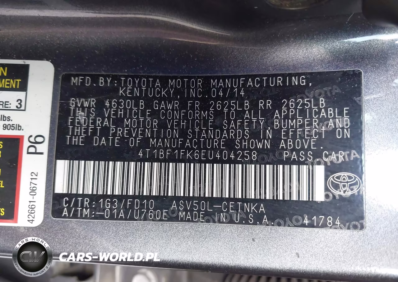 2014 Toyota Camry Le VIN:4T1BF1FK6EU404258 - 9