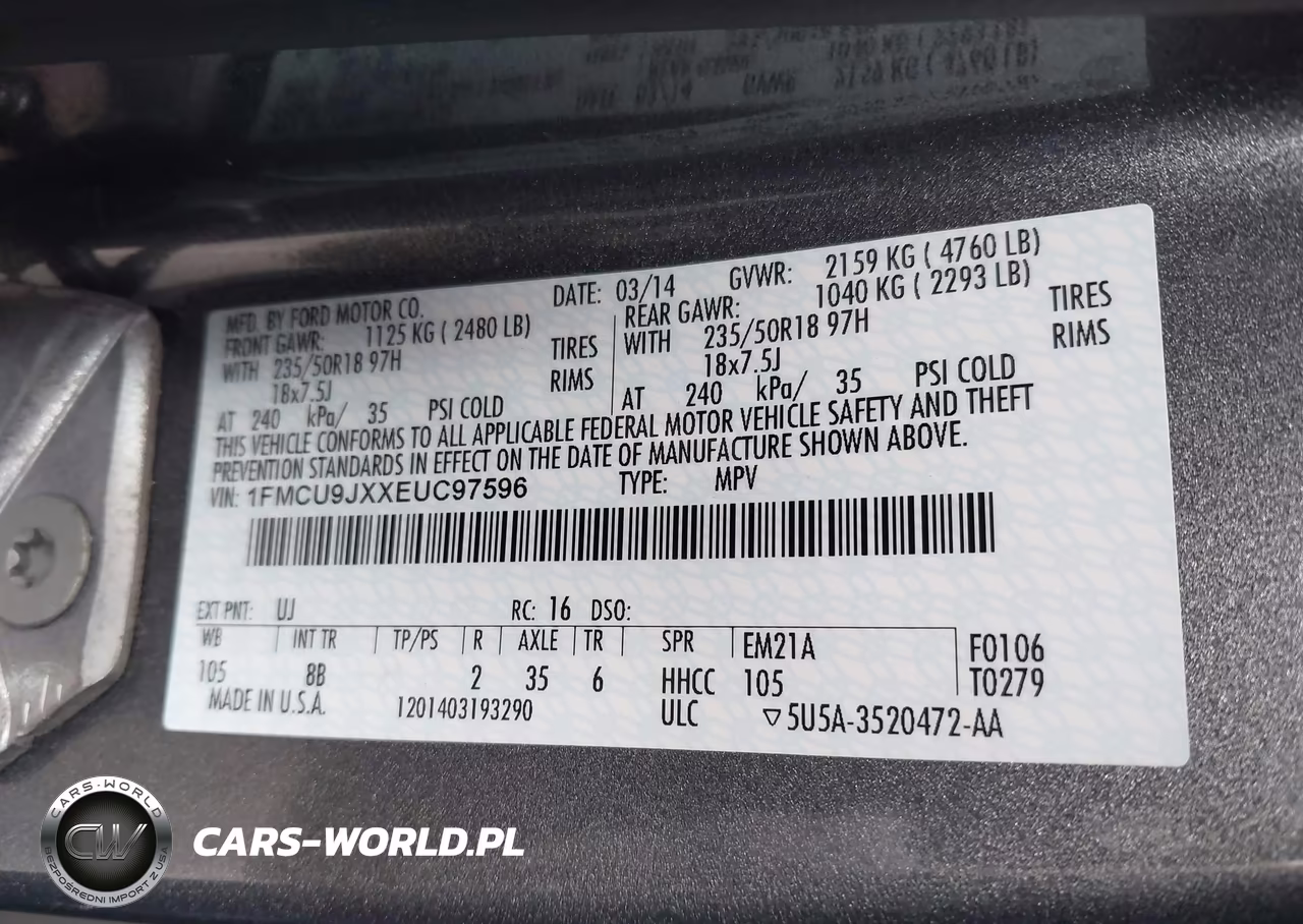 2014 Ford Escape Titanium VIN:1FMCU9JXXEUC97596 - 9