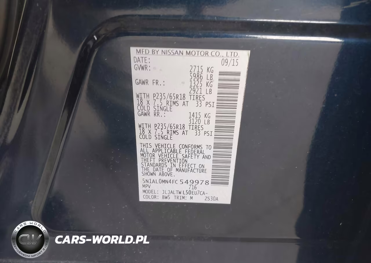 2015 Infiniti Qx60 VIN:5N1AL0MN4FC549978 - 9
