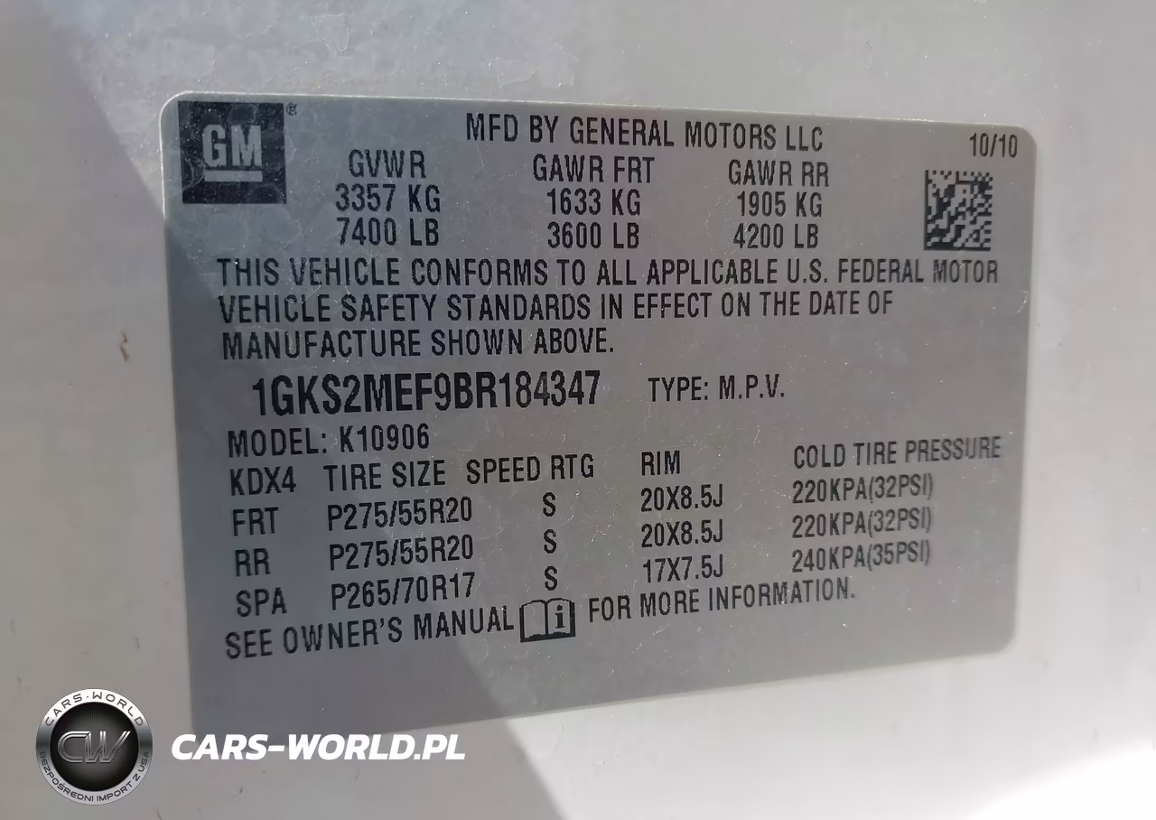 2011 GMC Yukon Xl 1500 Denali VIN:1GKS2MEF9BR184347 - 9