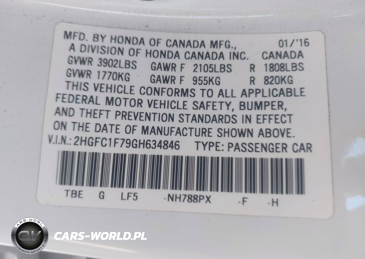 2016 Honda Civic Ex-L VIN:2HGFC1F79GH634846 - 9