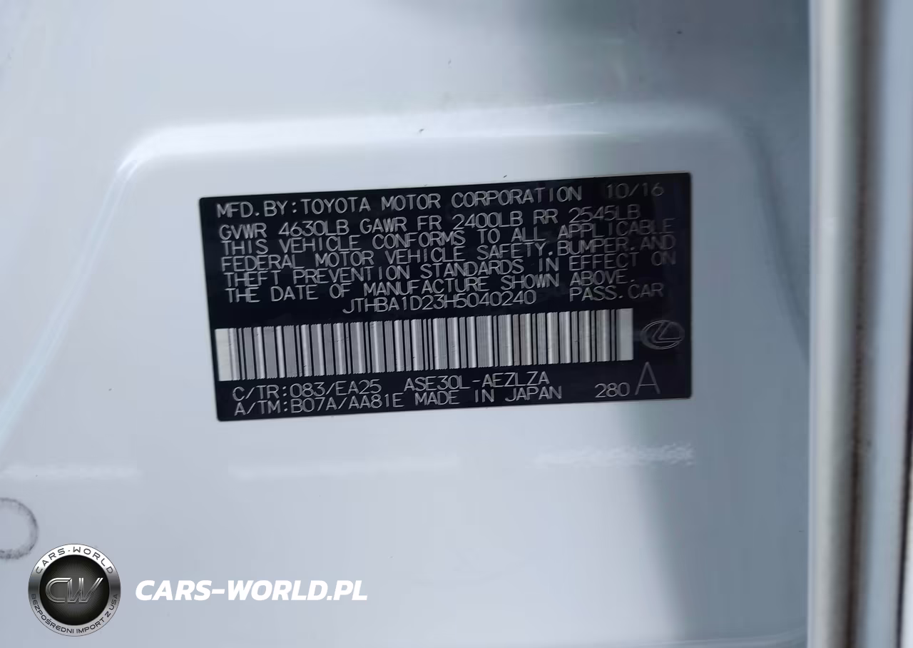 2017 Lexus Is 200T VIN:JTHBA1D23H5040240 - 12