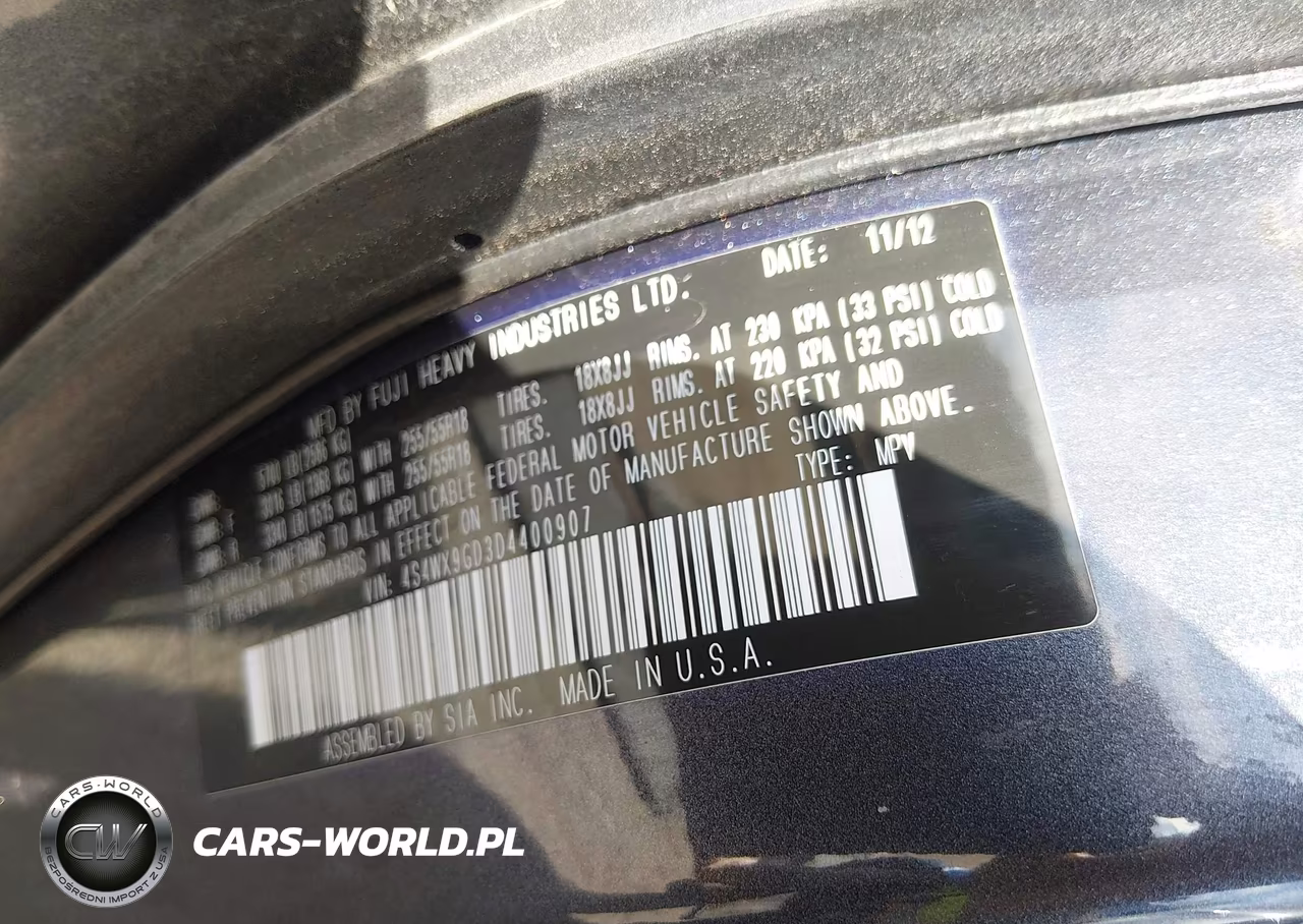 2013 Subaru Tribeca 3.6R Limited VIN:4S4WX9GD3D4400907 - 9