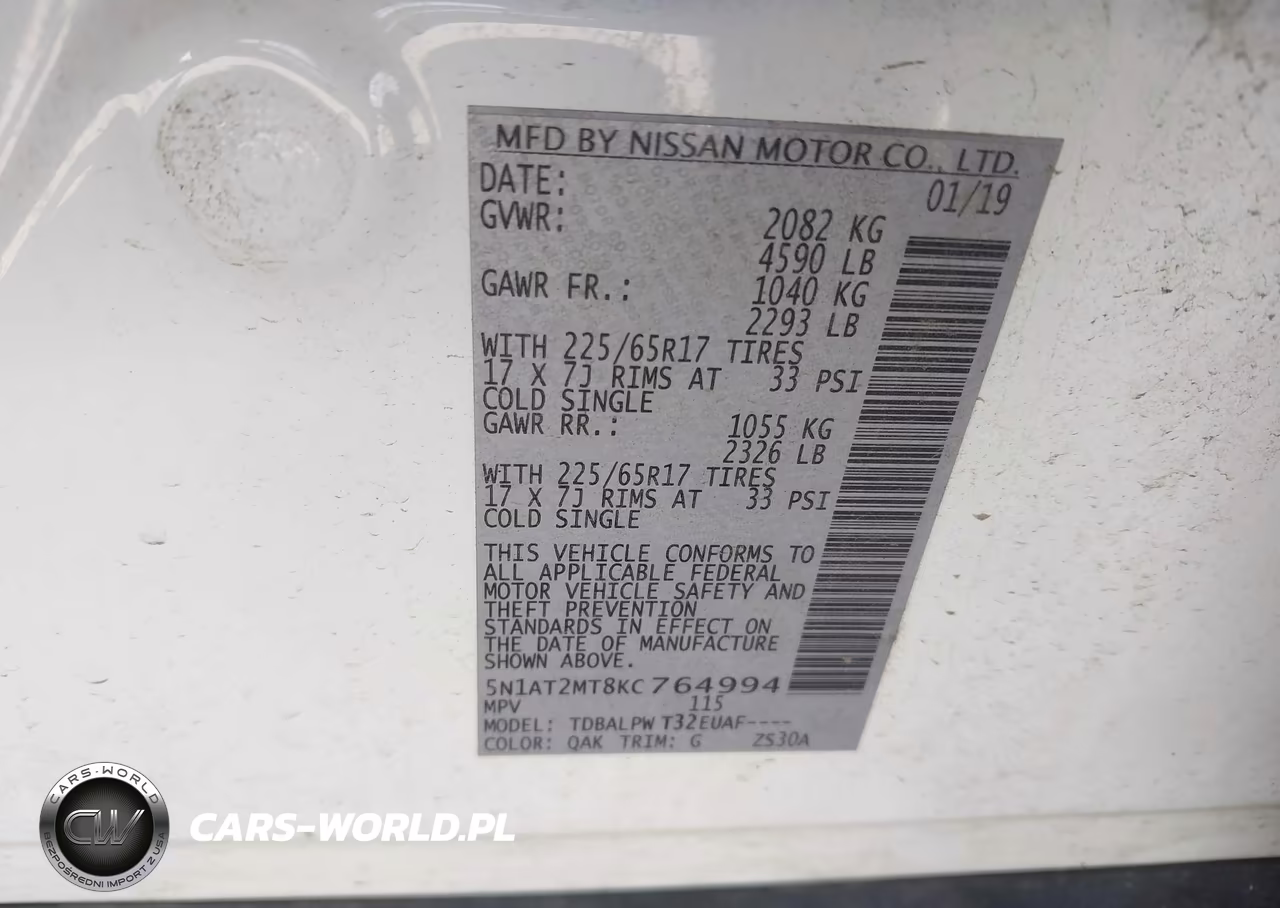 2019 Nissan Rogue S VIN:5N1AT2MT8KC764994 - 9
