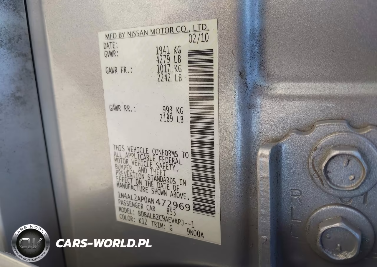 2010 Nissan Altima 2.5 S VIN:1N4AL2AP0AN472969 - 9