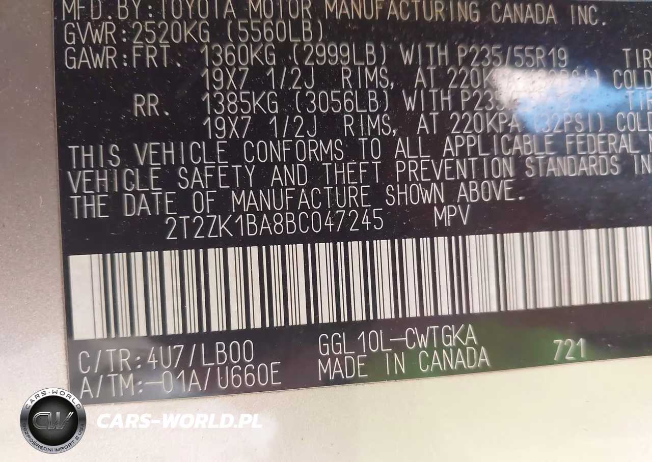 2011 Lexus Rx 350 VIN:2T2ZK1BA8BC047245 - 9