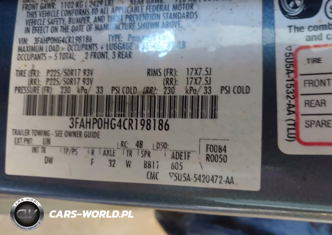 2012 Ford Fusion Se VIN:3FAHP0HG4CR198186 - 9