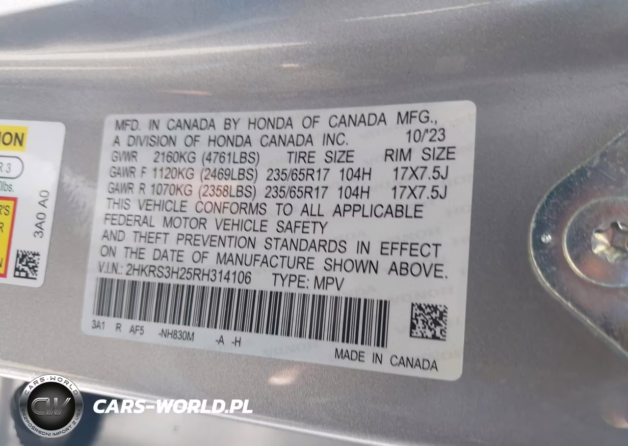2024 Honda Cr-V Lx 2Wd VIN:2HKRS3H25RH314106 - 9
