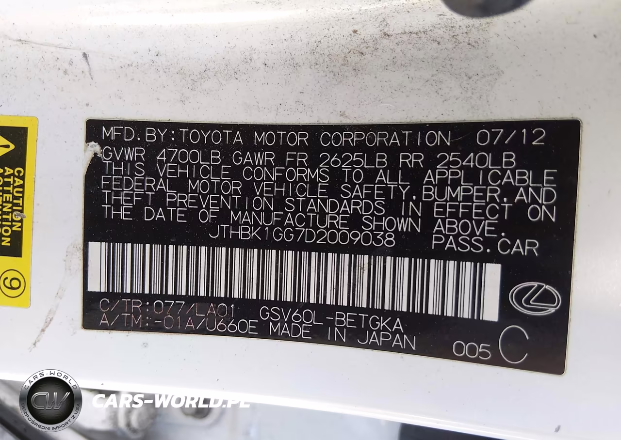 2013 Lexus Es 350 VIN:JTHBK1GG7D2009038 - 9