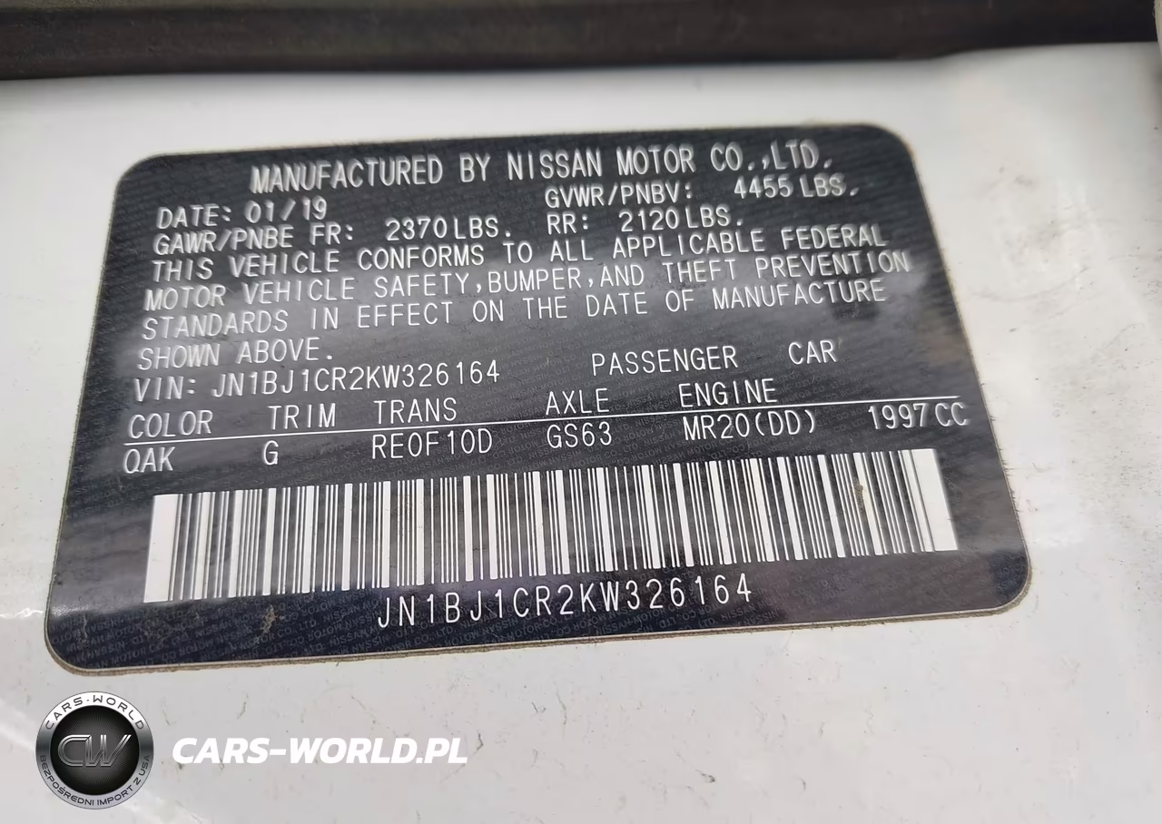 2019 Nissan Rogue Sport S VIN:JN1BJ1CR2KW326164 - 9